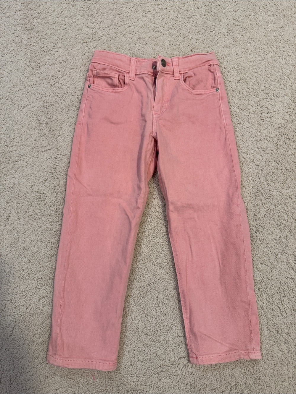 Zara Girls Pink Straight-Leg Jeans